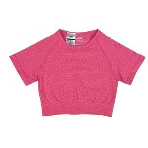 AYBL Evolve Speckle Seamless Short Sleeve Crop Top Raspberry Pink Size Medium